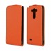 LG G3 - Genuine Leather Up Down Flip Protective Phone Cover Case - Orange